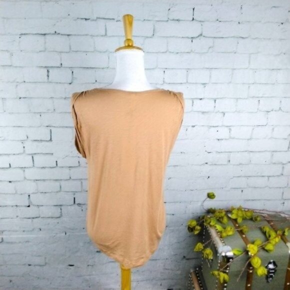 Elan Burnout Muscle Tee In Camel Size Small - Picture 3 of 5